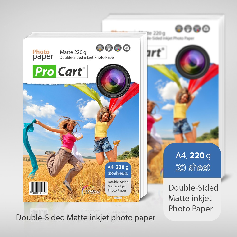 Hartie FOTO Matte printabila fata-verso 220g A4, top 20 coli - imagine 3